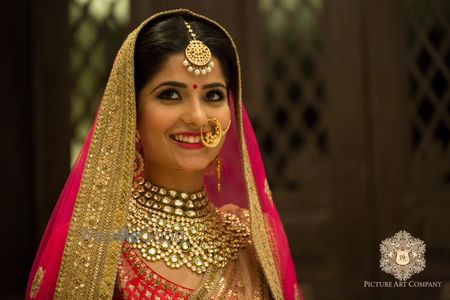 Photo of Bridal Jewellery with Choker Satlada and Maangtikka