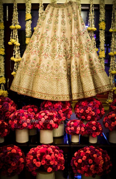 Photo of Hanging lehenga shot.