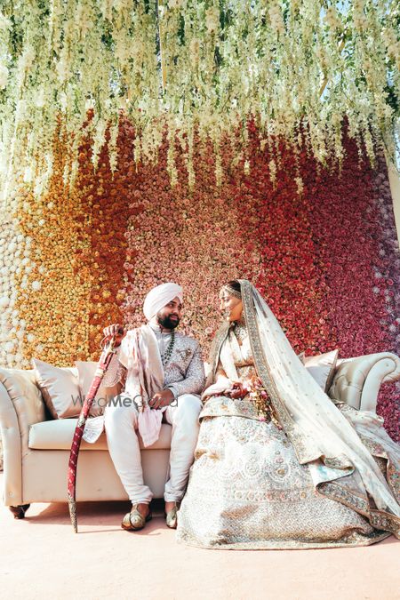 Photo of Regal Sikh couple shot from the wedding day.