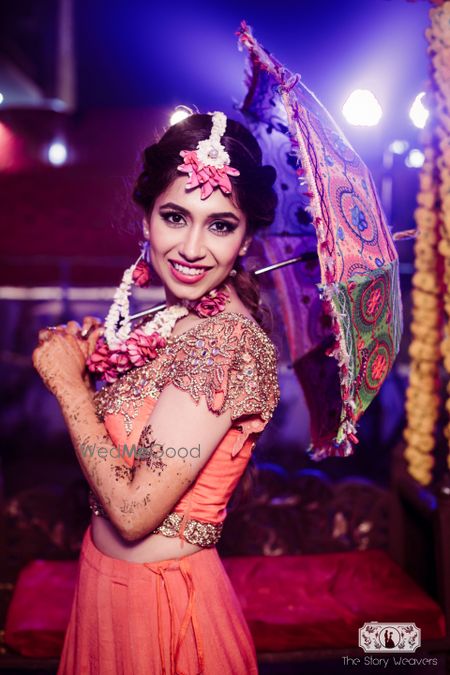 Photo of Light Pink and White Floral Jewellery for Mehendi