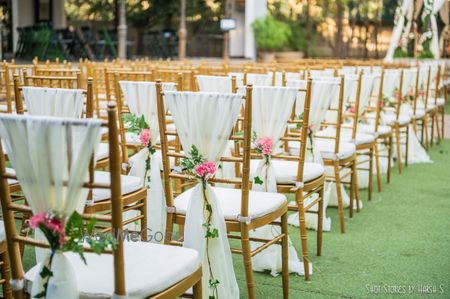 Photo of Chair backs decor.