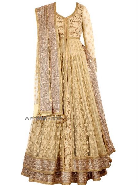 Photo of anarkali lehenga in gold