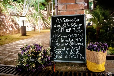 Photo of Chalkboard signage for the entrance decor.