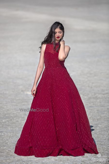 Photo of Marsala monotone evening gown